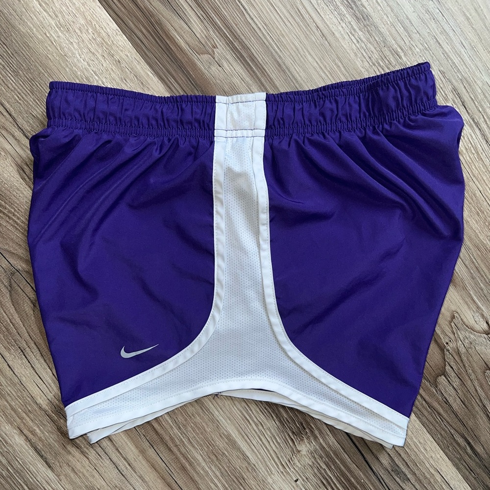Nike Purple White Athletic lined running Shorts sz M